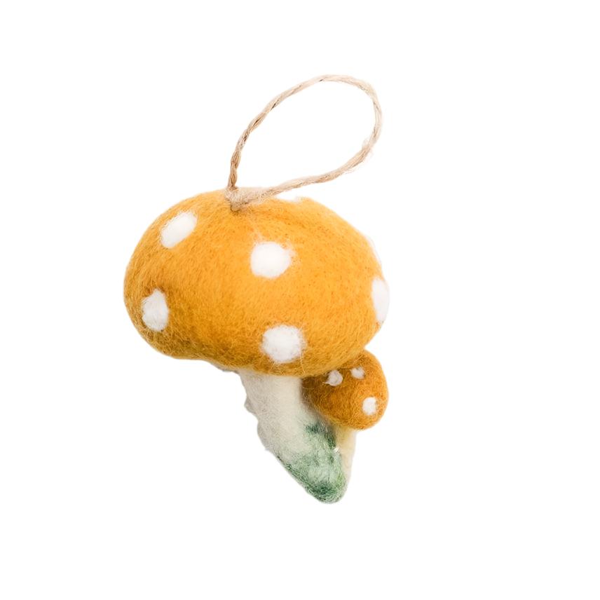 Felted Wool Ornaments from The Winding Road - Yellow Mushroom